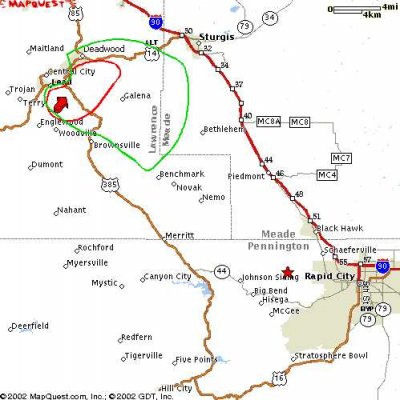 Grizzly Gulch Fire location map